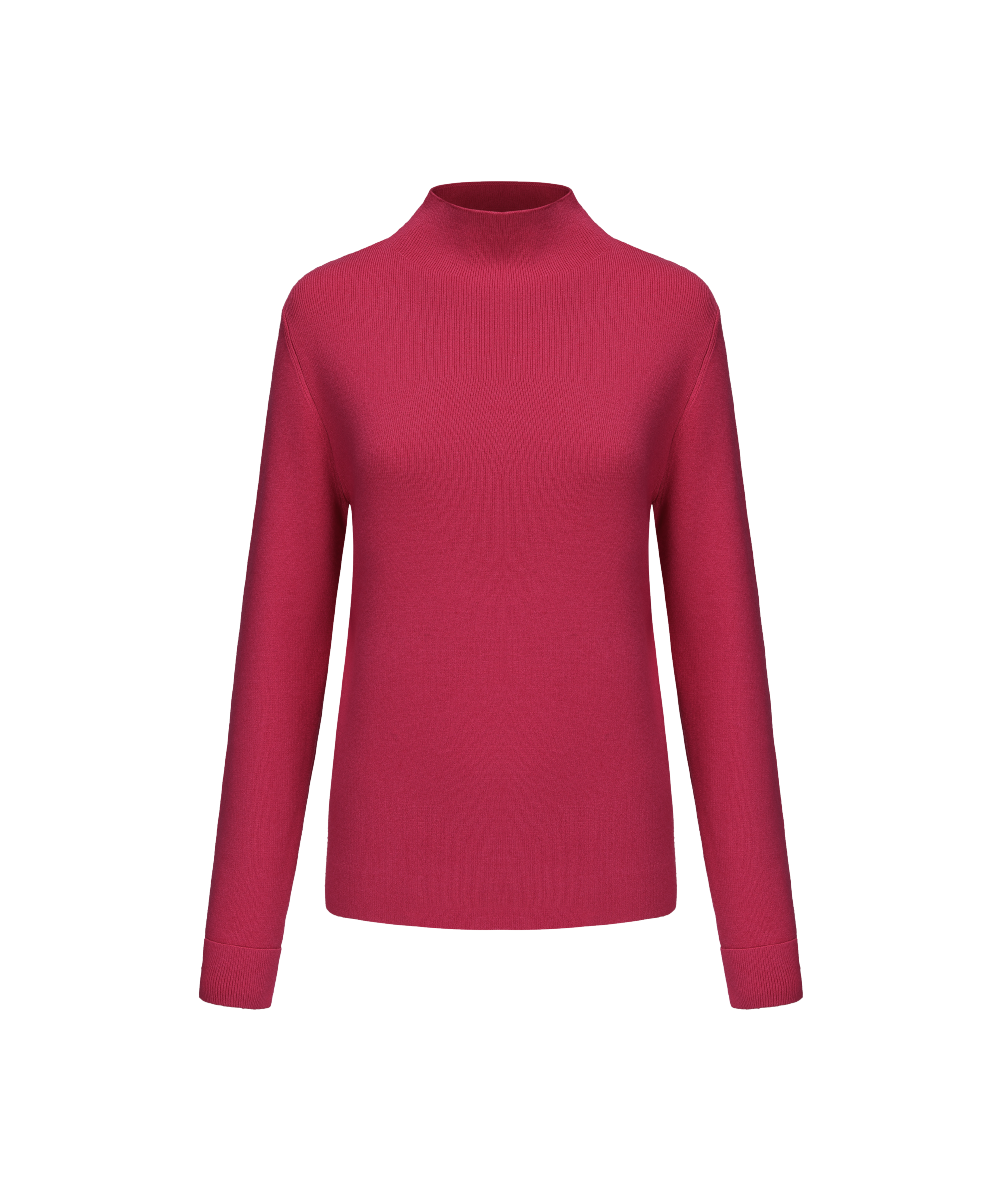 Women's Mock Neck Knitted Sweater - KSW 24132